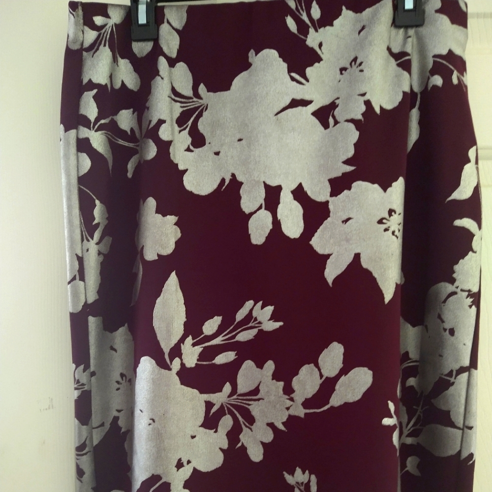 Silver and Purple Floral Skirt